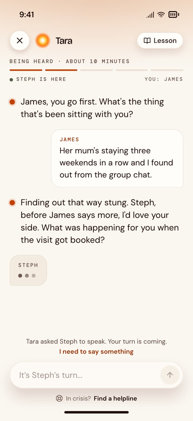 A live untangle on two phones, Steph’s turn
